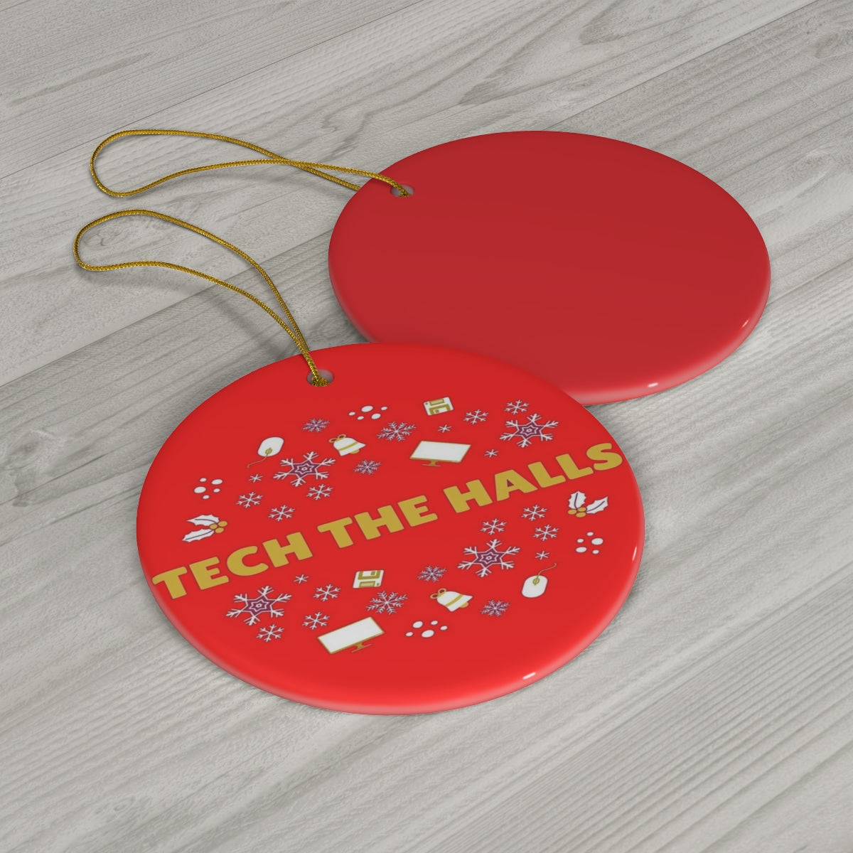 Tech Wreath Ceramic Ornament